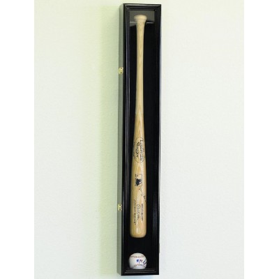1 Baseball Bat & Ball Display Case Cabinet Wall Rack Holder Stand 98% UV Locks   302333855956